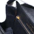 VALENTINO Hand Bag Leather Black Gold Auth hk3312-11