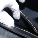 VALENTINO Hand Bag Leather Black Gold Auth hk3312-12