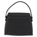 VALENTINO Hand Bag Leather Black Gold Auth hk3312-2