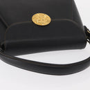 VALENTINO Hand Bag Leather Black Gold Auth hk3312-6