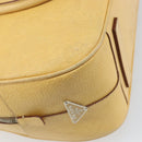 PRADA Shoulder Bag Leather Yellow Silver Auth hk3313-13