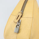 PRADA Shoulder Bag Leather Yellow Silver Auth hk3313-15