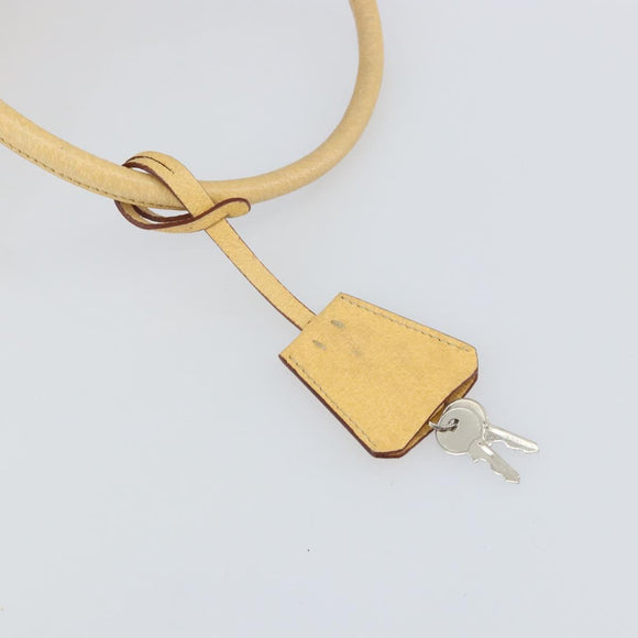 PRADA Shoulder Bag Leather Yellow Silver Auth hk3313
