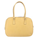 PRADA Shoulder Bag Leather Yellow Silver Auth hk3313-3