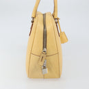 PRADA Shoulder Bag Leather Yellow Silver Auth hk3313-4
