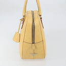 PRADA Shoulder Bag Leather Yellow Silver Auth hk3313-5