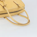 PRADA Shoulder Bag Leather Yellow Silver Auth hk3313-7
