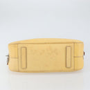 PRADA Shoulder Bag Leather Yellow Silver Auth hk3313-9