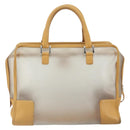 LOEWE Anagram Limited Model Amazona 30 Hand Bag Vinyl Clear Silver Auth hk3315-2