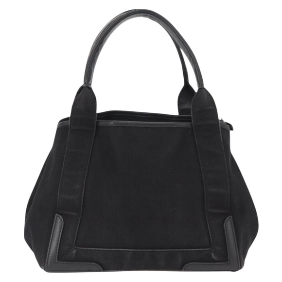 BALENCIAGA Navy Cabas S Hand Bag Canvas Black 339933 Auth hk3318