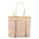 Christian Dior Trotter Canvas Tote Bag PVC Pink Silver Auth hk3319-1