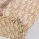 Christian Dior Trotter Canvas Tote Bag PVC Pink Silver Auth hk3319-15
