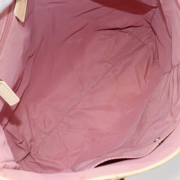 Christian Dior Trotter Canvas Tote Bag PVC Pink Silver Auth hk3319