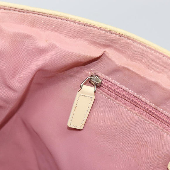 Christian Dior Trotter Canvas Tote Bag PVC Pink Silver Auth hk3319