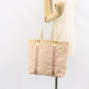 Christian Dior Trotter Canvas Tote Bag PVC Pink Silver Auth hk3319-24