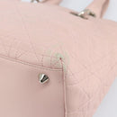 Christian Dior Canage Hand Bag Leather Pink Silver Auth hk3320-15