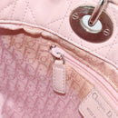 Christian Dior Canage Hand Bag Leather Pink Silver Auth hk3320-20