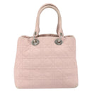 Christian Dior Canage Hand Bag Leather Pink Silver Auth hk3320-2