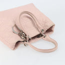 Christian Dior Canage Hand Bag Leather Pink Silver Auth hk3320-6