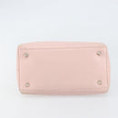 Christian Dior Canage Hand Bag Leather Pink Silver Auth hk3320-5