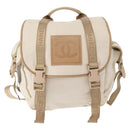 CHANEL Sports Backpack Canvas Beige Gold CC Auth hk3321V-2