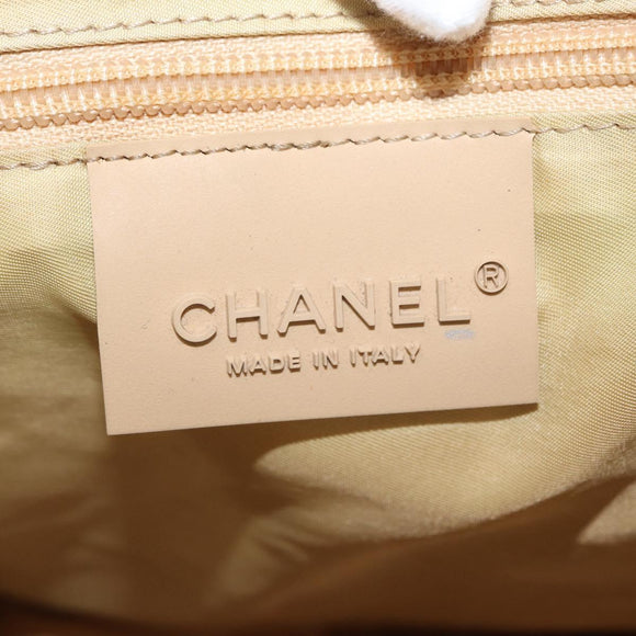 CHANEL Sports Backpack Canvas Beige Gold CC Auth hk3321V