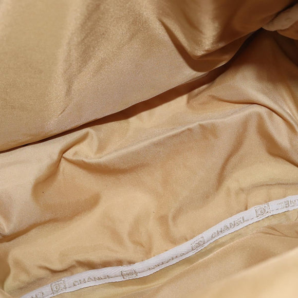 CHANEL Sports Backpack Canvas Beige Gold CC Auth hk3321V