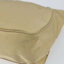 PRADA Shoulder Bag Nylon Beige Silver Auth hk3322-9