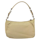PRADA Shoulder Bag Nylon Beige Silver Auth hk3322-2