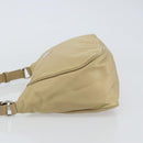PRADA Shoulder Bag Nylon Beige Silver Auth hk3322-4