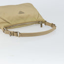 PRADA Shoulder Bag Nylon Beige Silver Auth hk3322-7