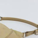 PRADA Shoulder Bag Nylon Beige Silver Auth hk3322-8