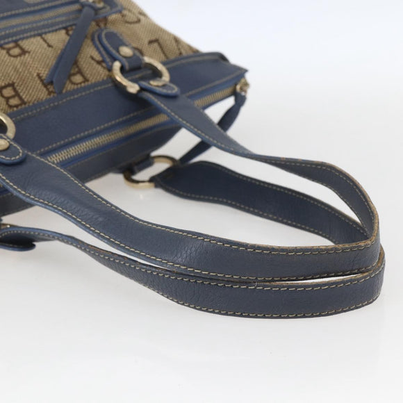 BVLGARI Logo Mania Tote Bag Canvas Beige Gold Auth hk3330