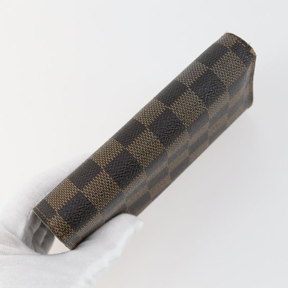 LOUIS VUITTON Damier Ebene Wallet Leather 3 Set LV Auth hk3332