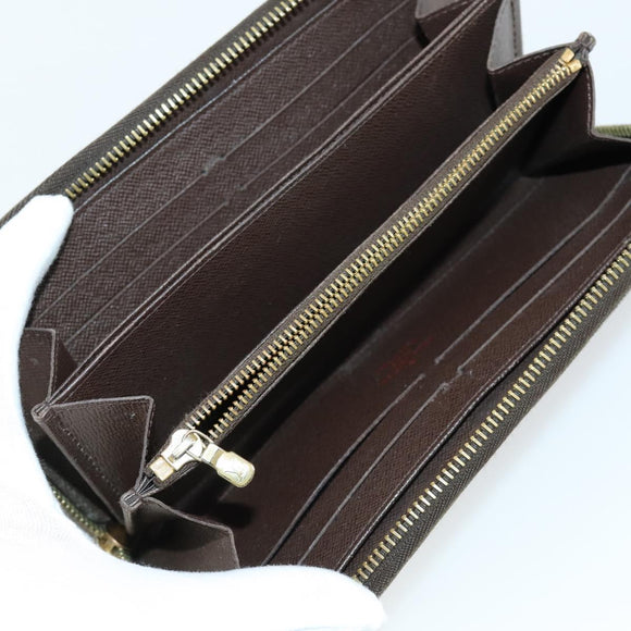 LOUIS VUITTON Damier Ebene Wallet Leather 3 Set LV Auth hk3332