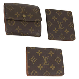 LOUIS VUITTON Monogram Wallet 3 Set LV Auth hk3333