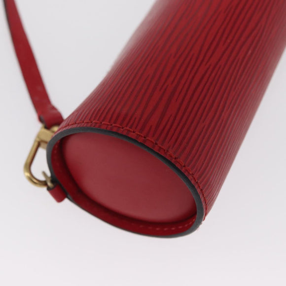 LOUIS VUITTON Epi Soufflot Pouch Red LV Auth hk3334