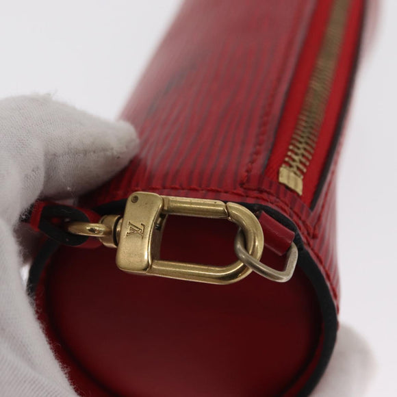 LOUIS VUITTON Epi Soufflot Pouch Red LV Auth hk3334