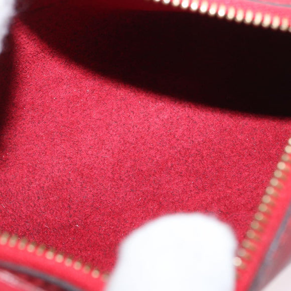 LOUIS VUITTON Epi Soufflot Pouch Red LV Auth hk3334