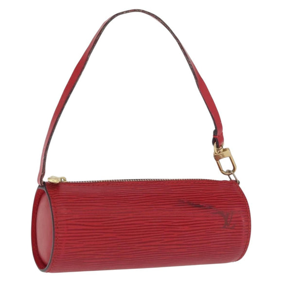 LOUIS VUITTON Epi Soufflot Pouch Red LV Auth hk3334