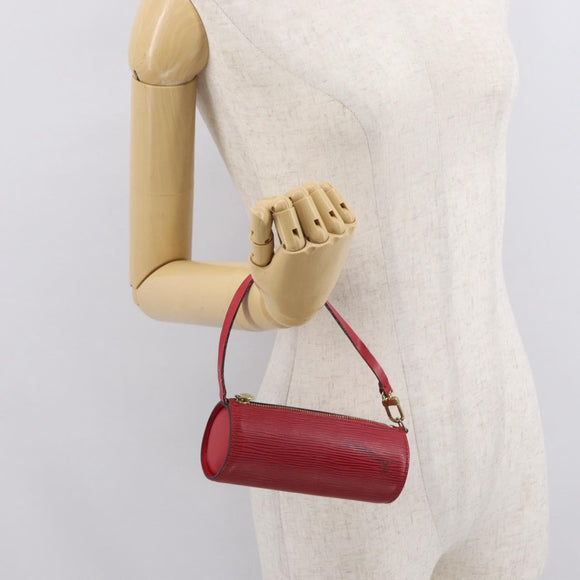 LOUIS VUITTON Epi Soufflot Pouch Red LV Auth hk3334