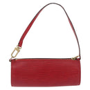 LOUIS VUITTON Epi Soufflot Pouch Red LV Auth hk3334-2