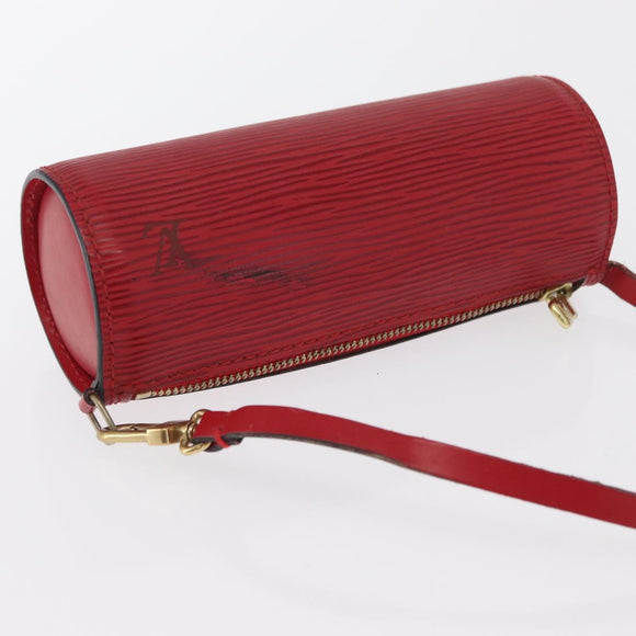 LOUIS VUITTON Epi Soufflot Pouch Red LV Auth hk3334