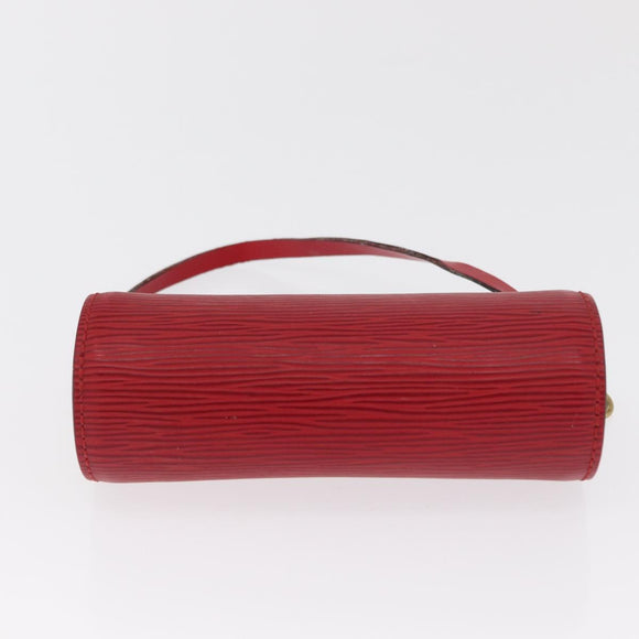 LOUIS VUITTON Epi Soufflot Pouch Red LV Auth hk3334