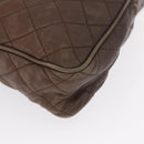 CHANEL Matelasse COCO Mark Shoulder Bag Leather Brown Gold CC Auth hk3336-10