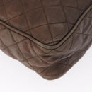 CHANEL Matelasse COCO Mark Shoulder Bag Leather Brown Gold CC Auth hk3336-12