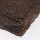 CHANEL Matelasse COCO Mark Shoulder Bag Leather Brown Gold CC Auth hk3336-13