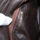 CHANEL Matelasse COCO Mark Shoulder Bag Leather Brown Gold CC Auth hk3336-15