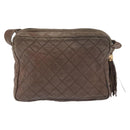 CHANEL Matelasse COCO Mark Shoulder Bag Leather Brown Gold CC Auth hk3336-3