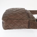 CHANEL Matelasse COCO Mark Shoulder Bag Leather Brown Gold CC Auth hk3336-4